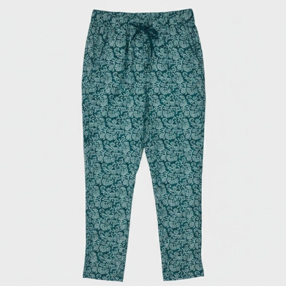 Serra Womens Medium 100% Viscose Green Floral Pajama Lounge Sleep Pants